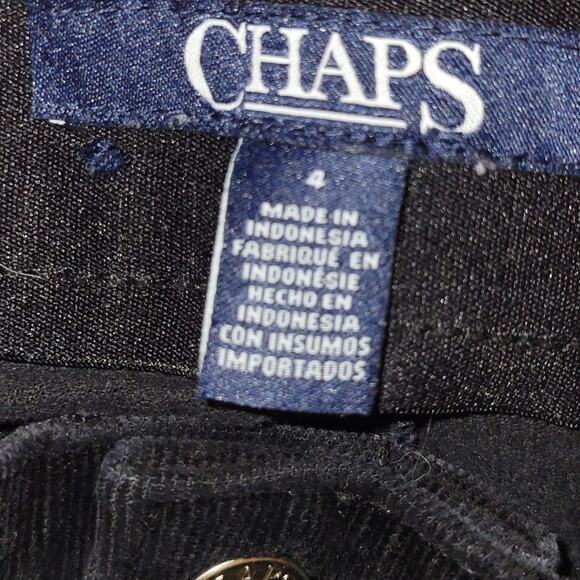 chaps Black Corduroy Pants Womens 4 Cords Straight Leg Favorite Fit - Picture 6 of 9